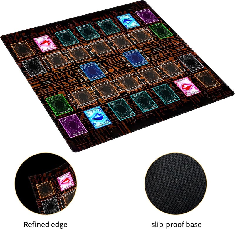 Extalas Stitched for Yugioh Playmat, 2-Player, Master Rule Duel Field Zones, Large Card Game Mat, Original Art Designs & Accessories (Egypt) - Image 3